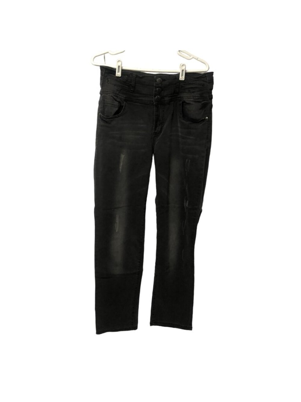Rue21 Twentyone Black Jeans Womens Size 15 16R High Waisted Skinny Distressed